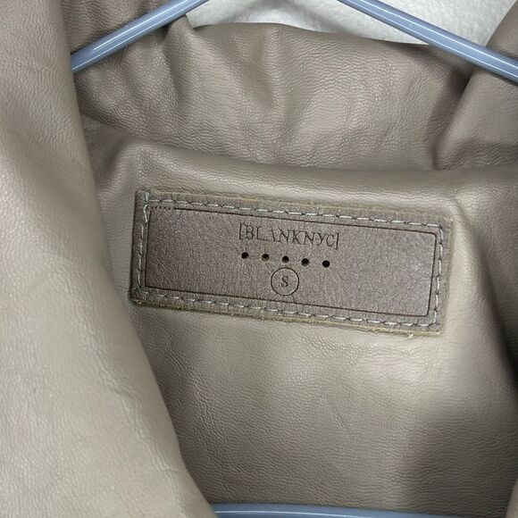 Blank NYC Brown/Tan Vegan Leather Moto Biker Jacket Size Small - Picture 4 of 9